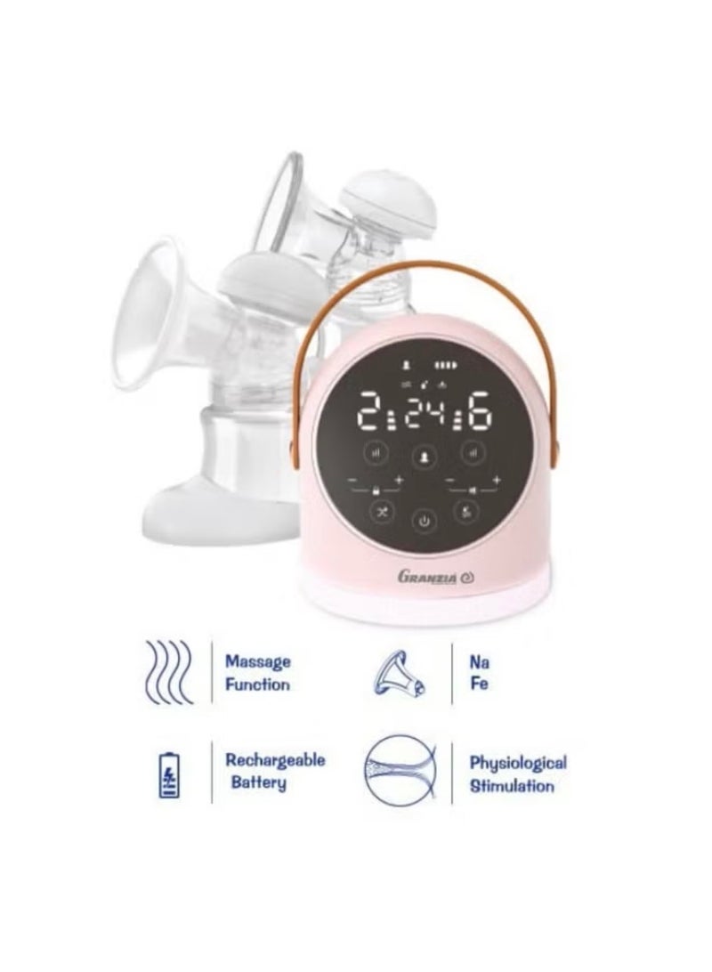 Granzia Doplafeed Double Electric Breast Pump – Independent Dual Suction Control, 3 Modes × 9 Levels, Rechargeable Battery, Night Light, Anti-Backflow System, Touch Panel, 2 Bottles & Carry Bag – 3-Year Warranty - Image 4